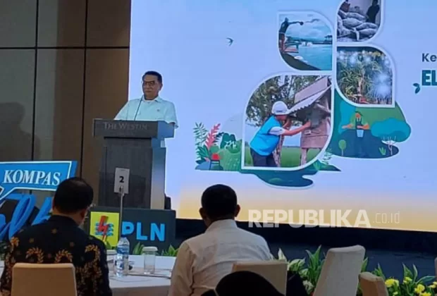 Ketua Umum Himpunan Kerukunan Tani Indonesia (HKTI) Moeldoko, saat menyampaikan sambutan dalam Kompas Talks Ketahanan Pangan Melalui Elektrifikasi Agrikultur